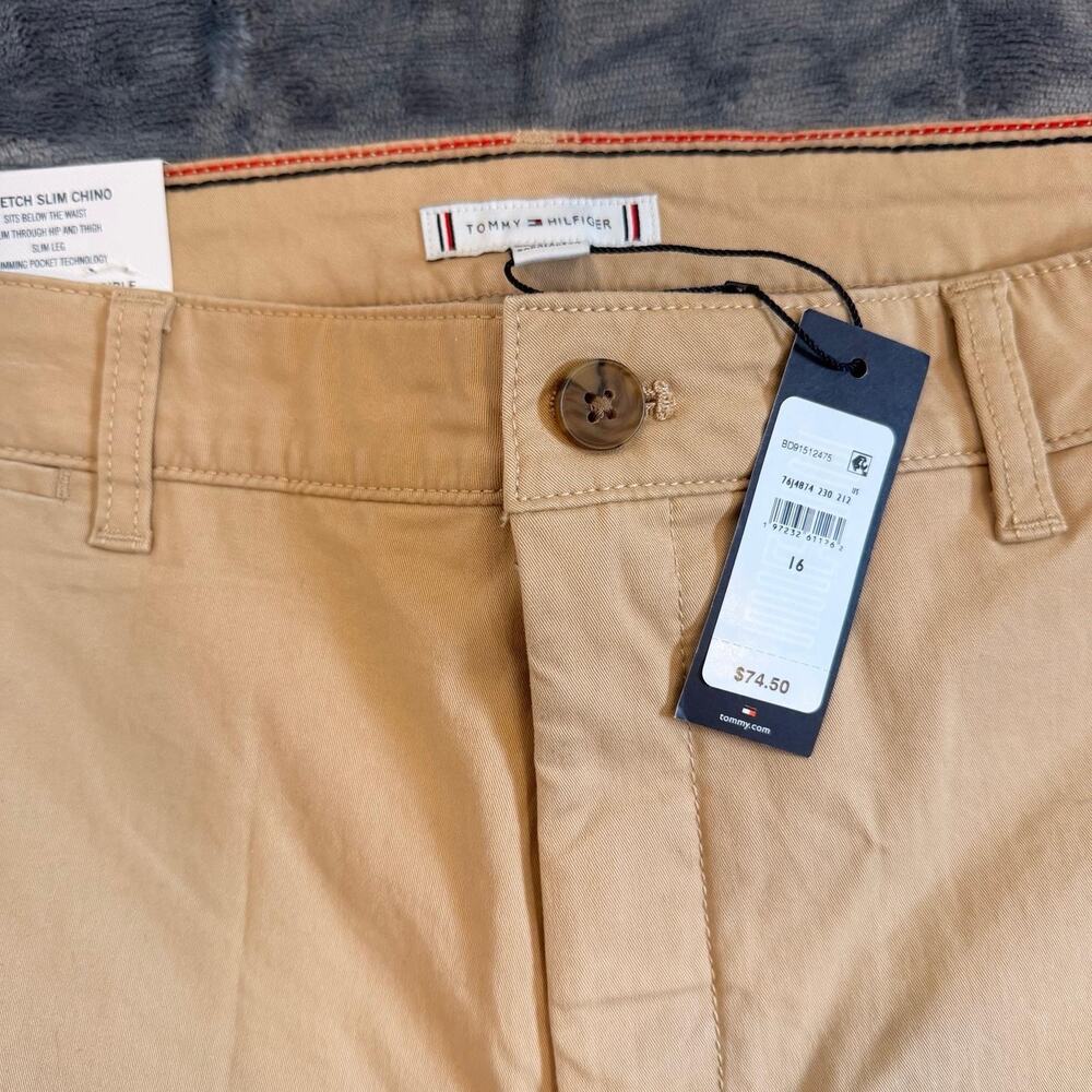 NWT Tommy Hilfiger TH Flex Slim Chino Pants Women’s Sz 16 Stretch Slimming - Picture 3 of 16
